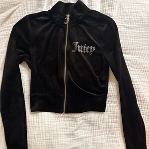 Juicy Couture Black Bomber Jacket with Velour Finish